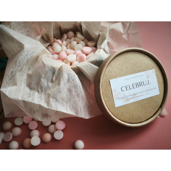 CELEBRUJ. – zestaw zapachowy limitowany z kominkiem | szampan • piwonia • liczi | Pachnidelnia