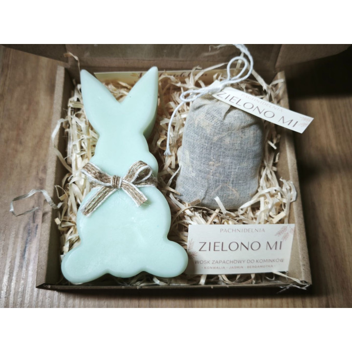 ZIELONO MI - wiosenny zestaw zapachowy (wosk + saszetka) | konwalia • jaśmin • piwonia | Pachnidelnia