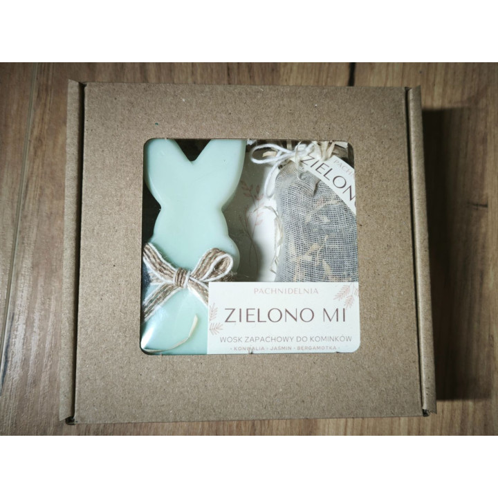 ZIELONO MI - wiosenny zestaw zapachowy (wosk + saszetka) | konwalia • jaśmin • piwonia | Pachnidelnia