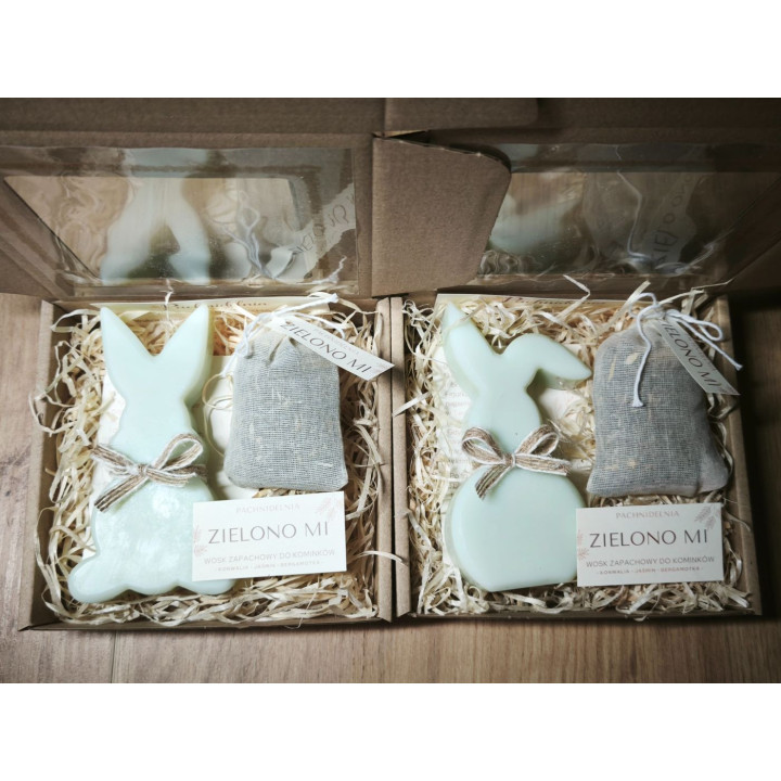 ZIELONO MI - wiosenny zestaw zapachowy (wosk + saszetka) | konwalia • jaśmin • piwonia | Pachnidelnia