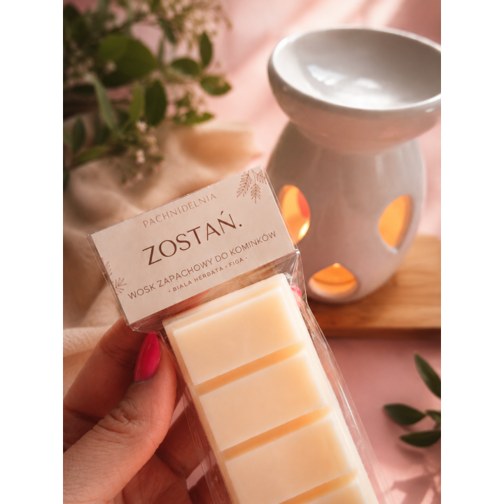 ZOSTAŃ. | Wosk zapachowy | biała herbata • figa | Pachnidelnia