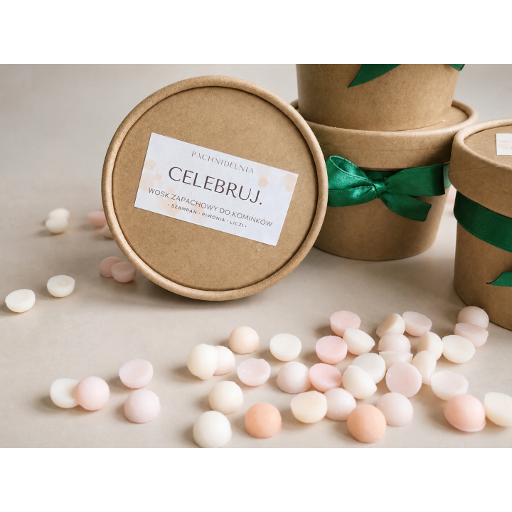 CELEBRUJ. – limitowany wosk zapachowy | Szampan, piwonia i liczi | Pachnidelnia