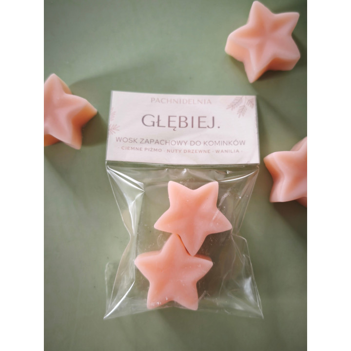 GŁĘBIEJ. – wosk zapachowy mini | ciemne piżmo • nuty drzewne • wanilia